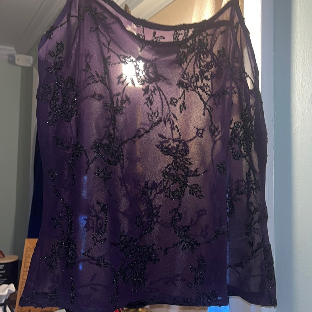 Sheer purple tank top